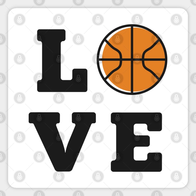 Love Basketbal ball Black Magnet by Adrian's Outline